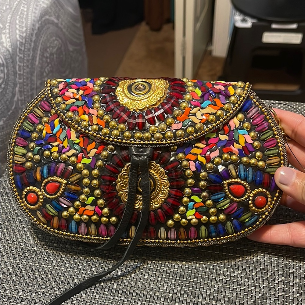 Lulu Colorful Beaded Clutch